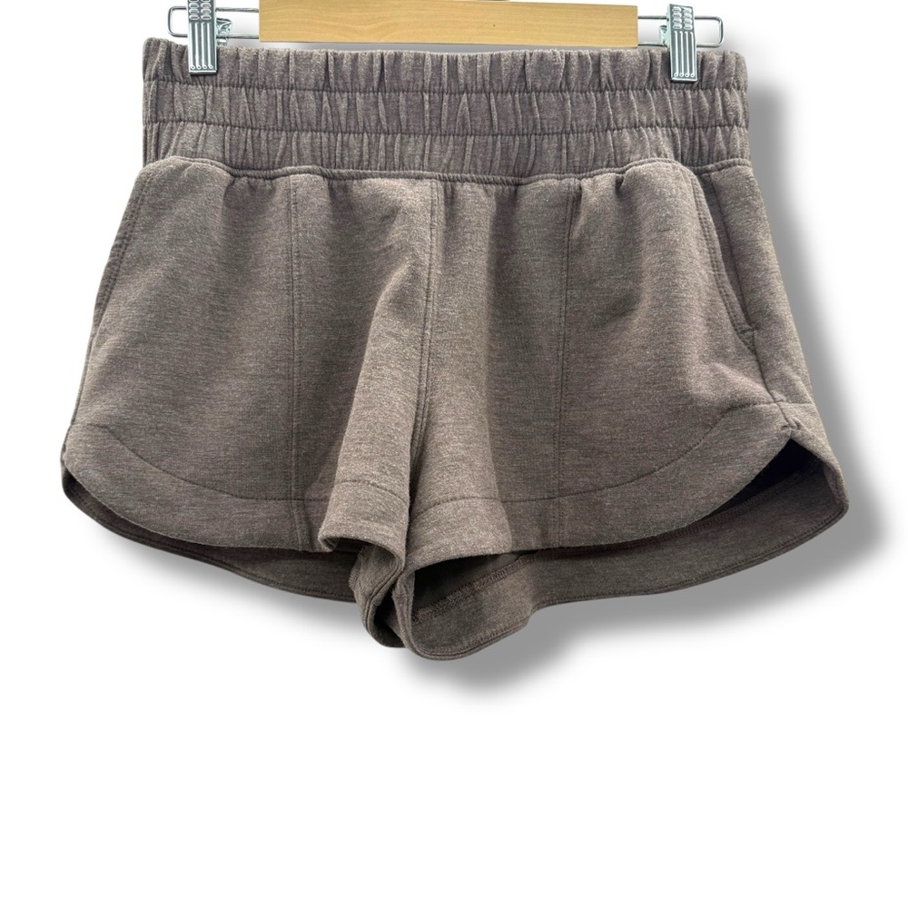 Yogalicious Brown Stretch Waist Scuba Zuri Comfort‎ Athletic Shorts Sz M